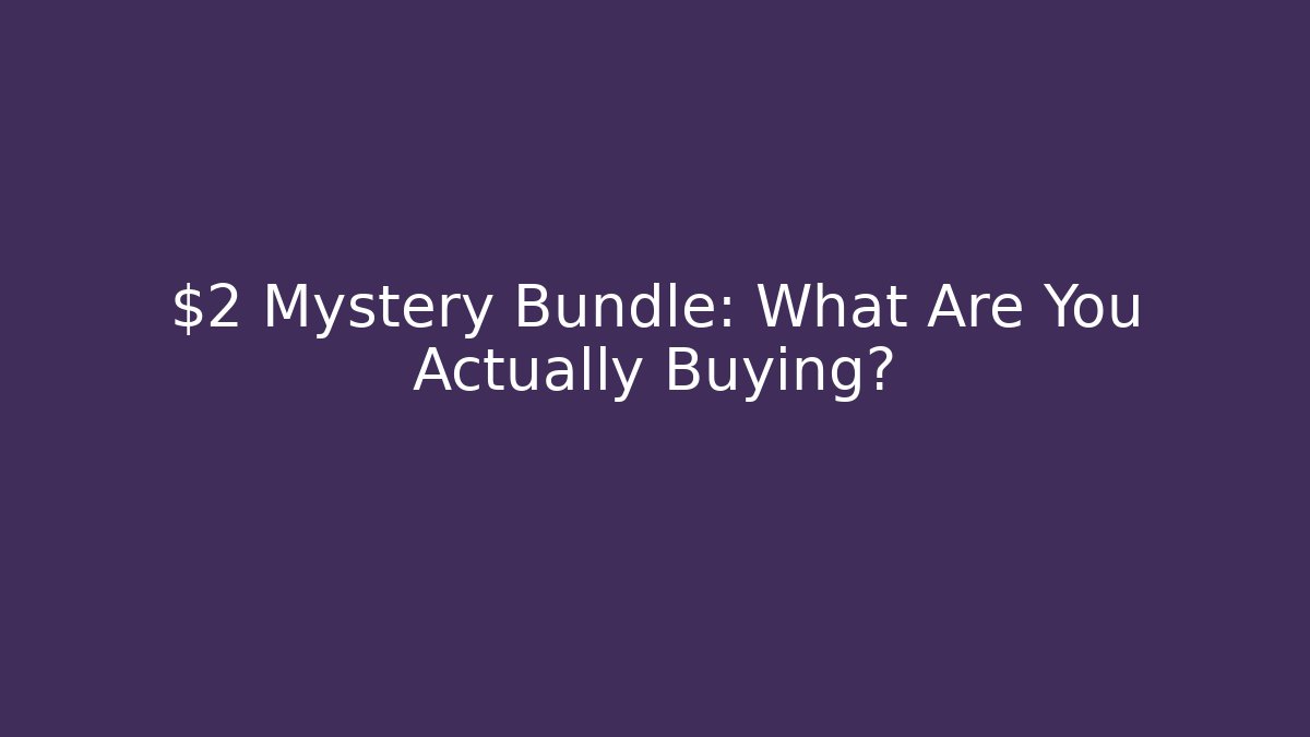 $2 Mystery Bundle: What Are You Actually Buying?