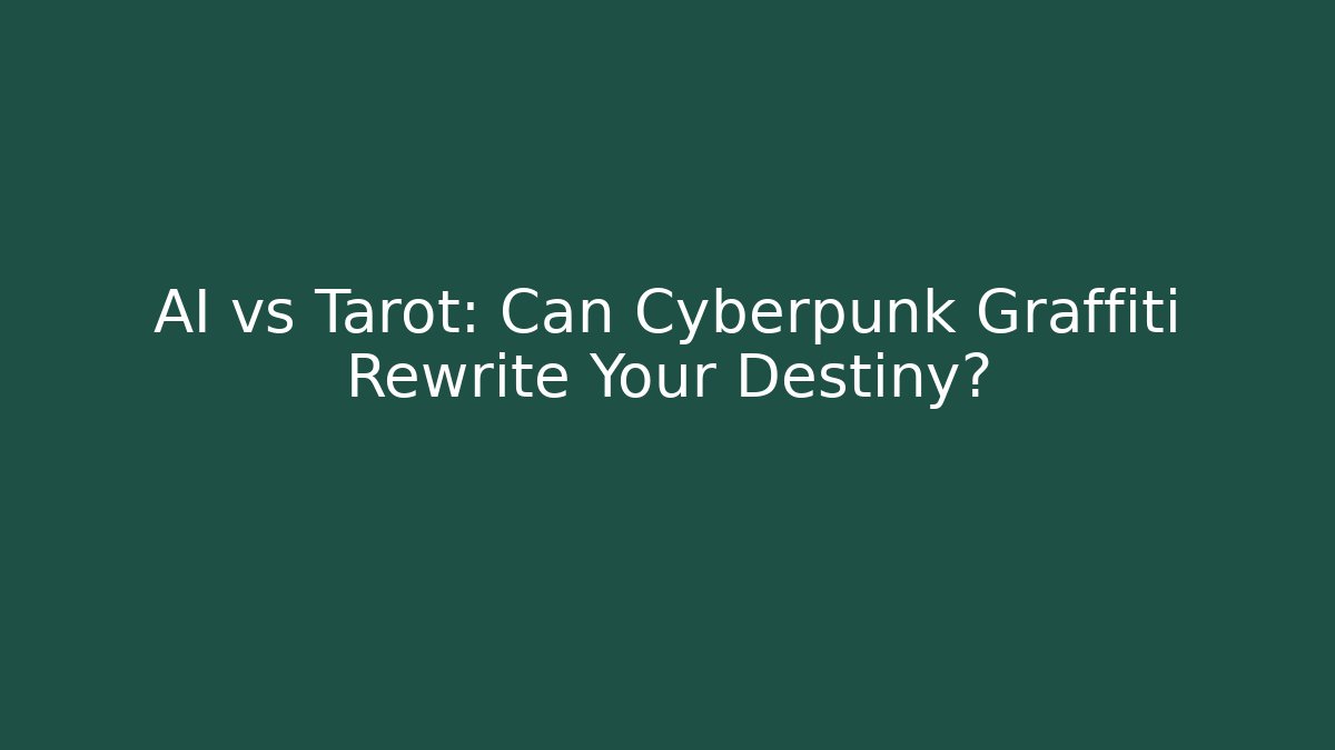 AI vs Tarot: Can Cyberpunk Graffiti Rewrite Your Destiny?