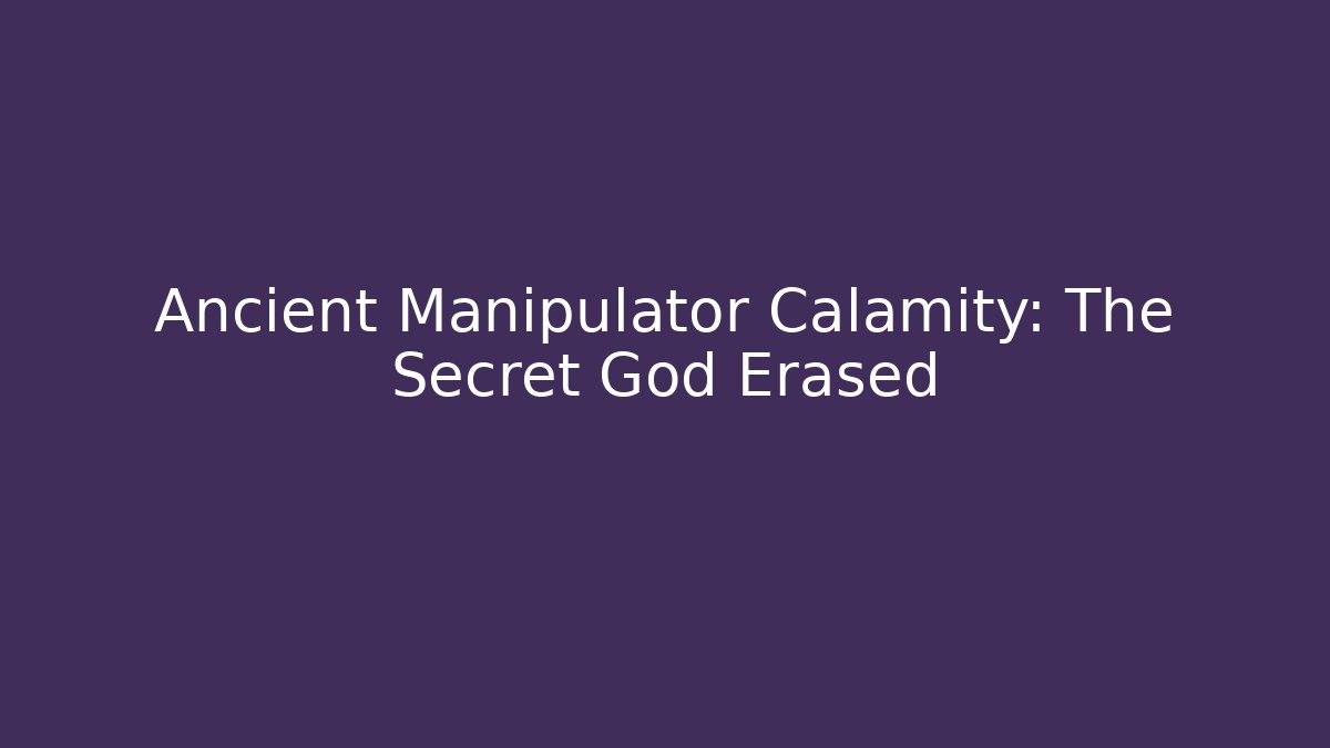 Ancient Manipulator Calamity: The Secret God Erased