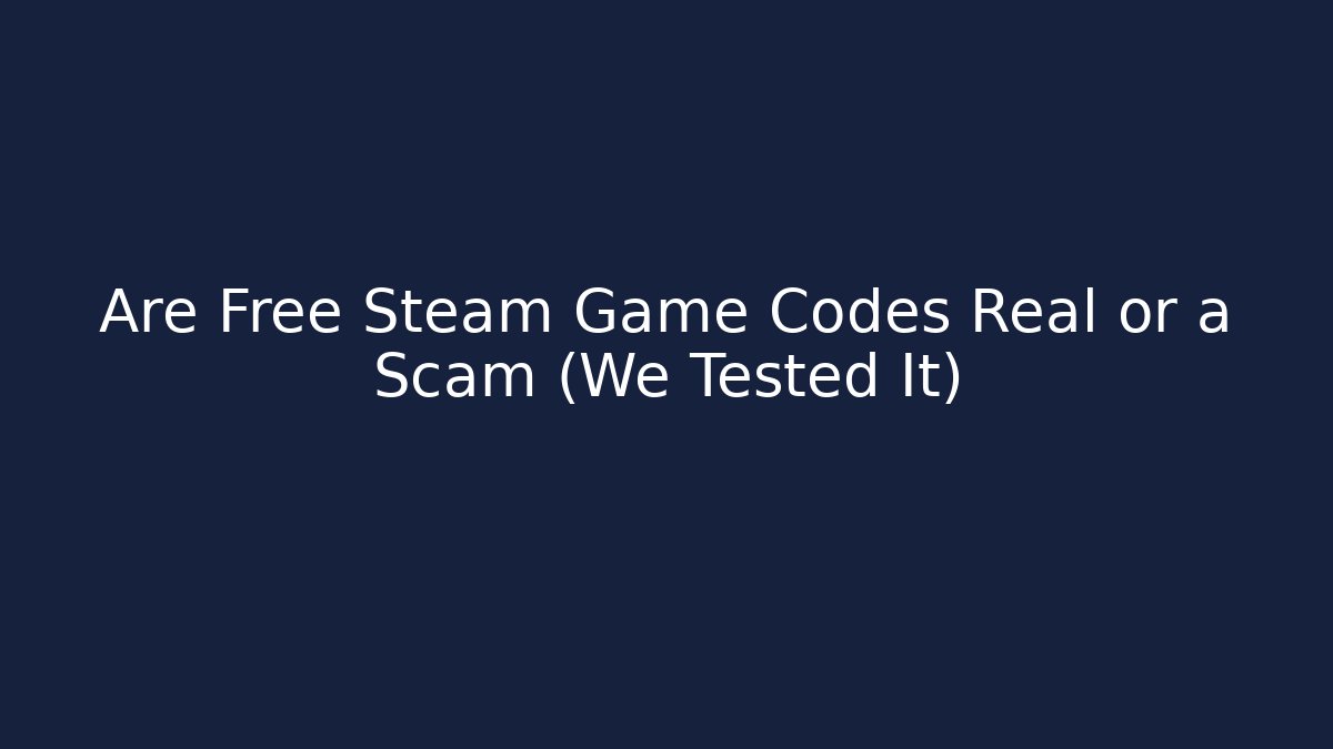 Are Free Steam Game Codes Real or a Scam (We Tested It)