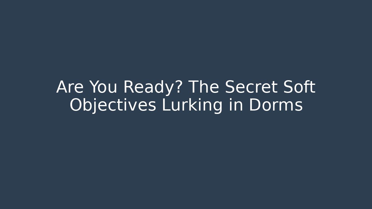 Are You Ready? The Secret Soft Objectives Lurking in Dorms