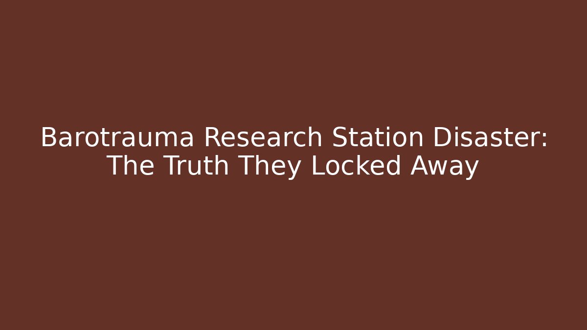 Barotrauma Research Station Disaster: The Truth They Locked Away