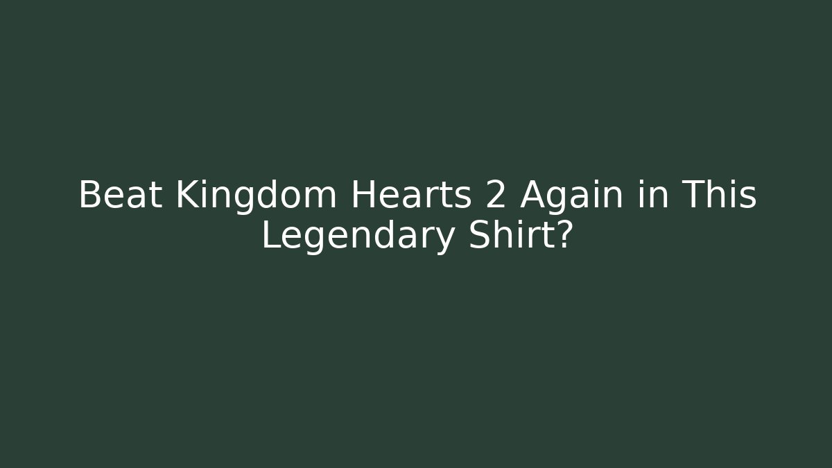 Beat Kingdom Hearts 2 Again in This Legendary Shirt? - The Family Holidays