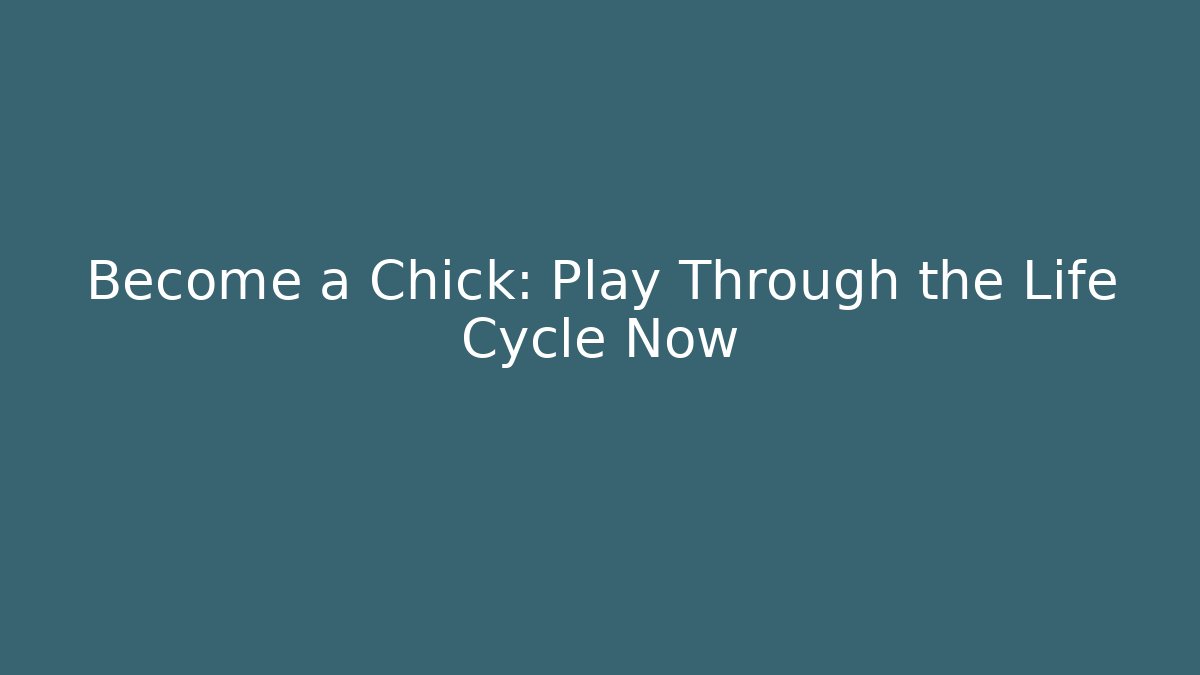 Become a Chick: Play Through the Life Cycle Now - The Family Holidays