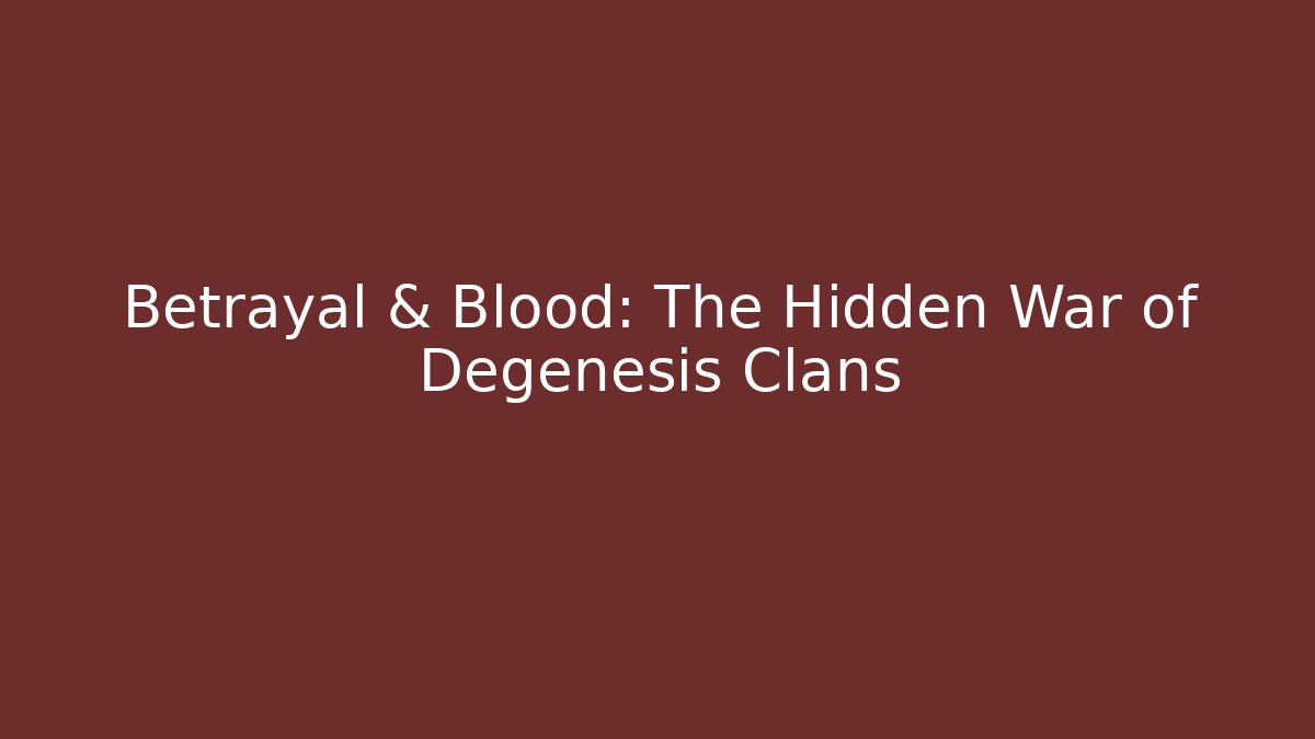 Betrayal & Blood: The Hidden War of Degenesis Clans