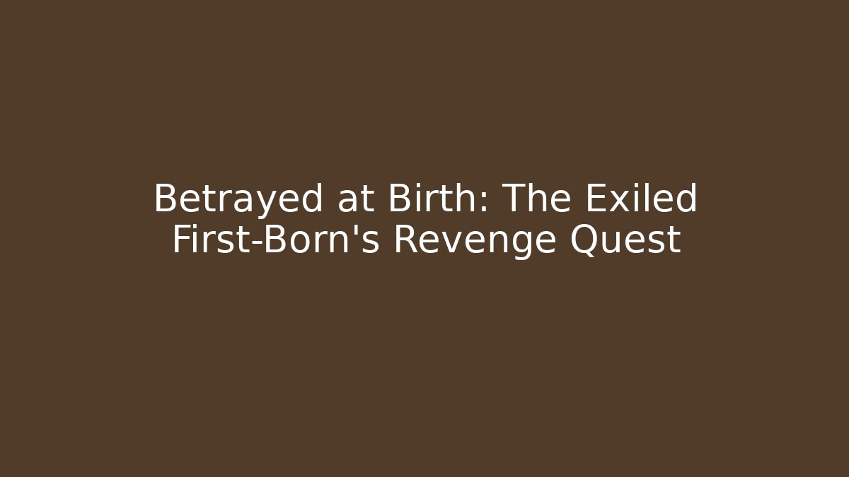 Betrayed at Birth: The Exiled First-Born’s Revenge Quest