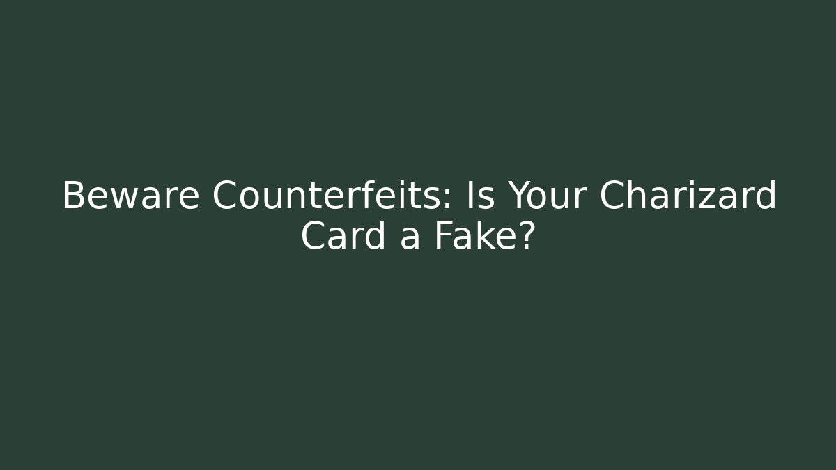 Beware Counterfeits: Is Your Charizard Card a Fake?