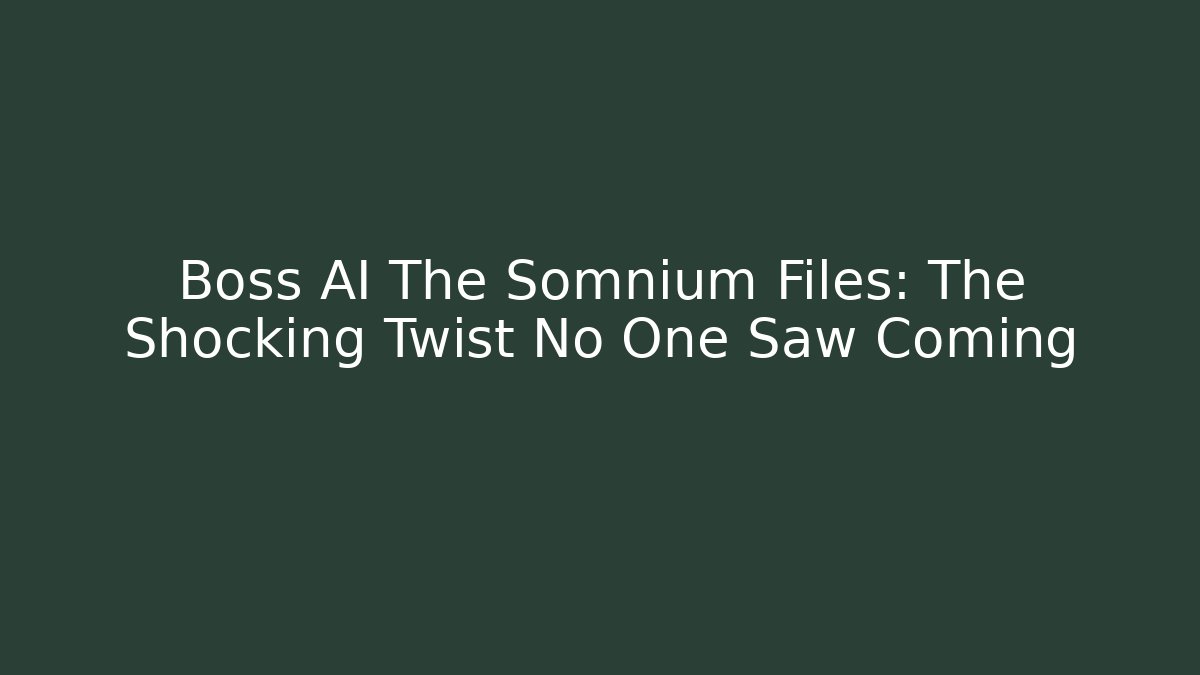 Boss AI The Somnium Files: The Shocking Twist No One Saw Coming