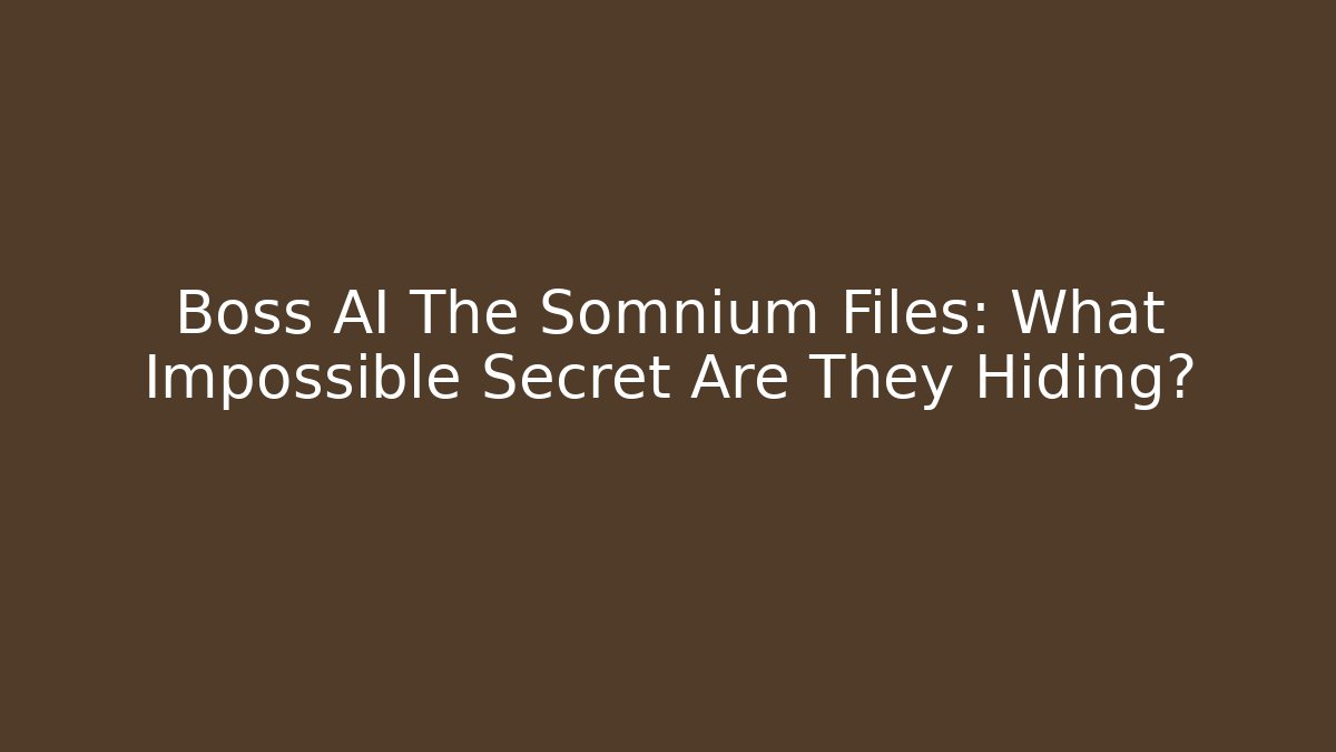 Boss AI The Somnium Files: What Impossible Secret Are They Hiding?