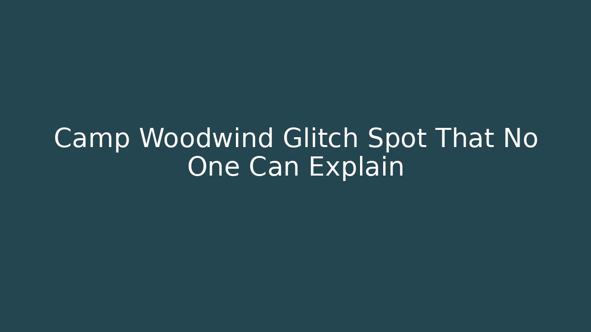 Camp Woodwind Glitch Spot That No One Can Explain - The Family Holidays