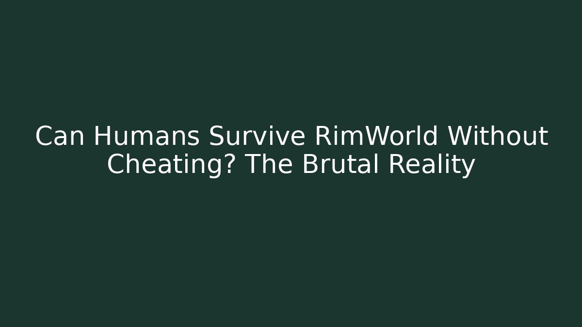 Can Humans Survive RimWorld Without Cheating? The Brutal Reality