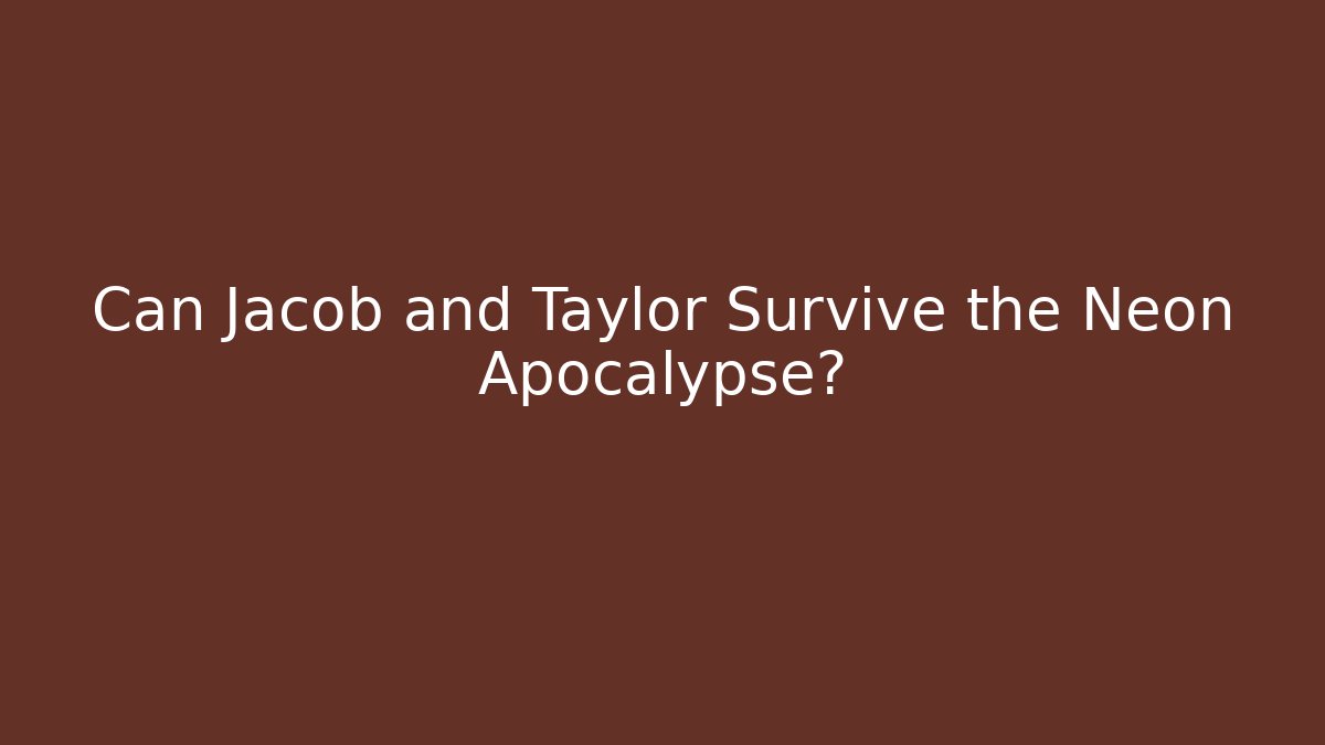 Can Jacob and Taylor Survive the Neon Apocalypse?