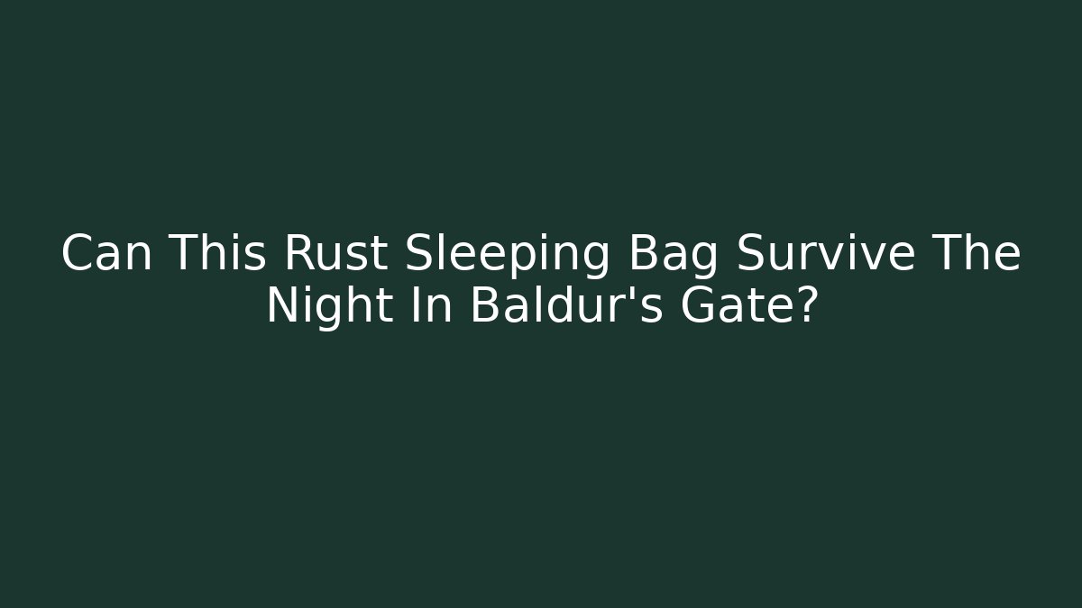 Can This Rust Sleeping Bag Survive The Night In Baldur's Gate? - The Family Holidays