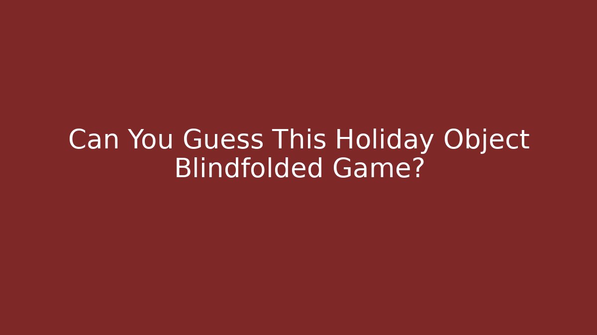 Can You Guess This Holiday Object Blindfolded Game? - The Family Holidays
