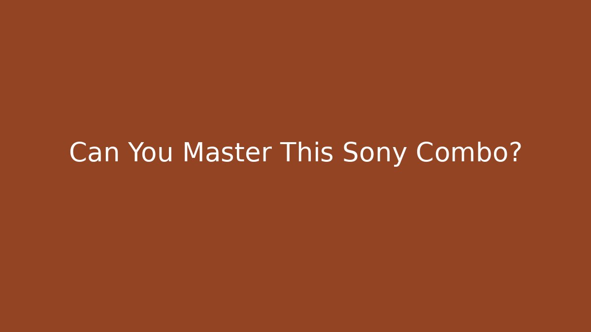 Can You Master This Sony Combo?