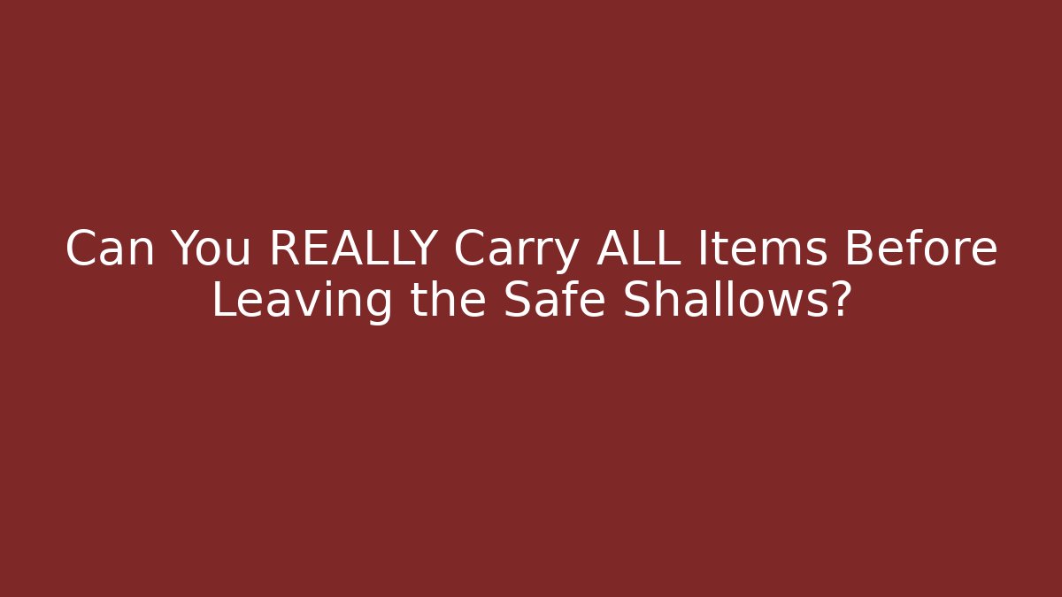 Can You REALLY Carry ALL Items Before Leaving the Safe Shallows? - The Family Holidays
