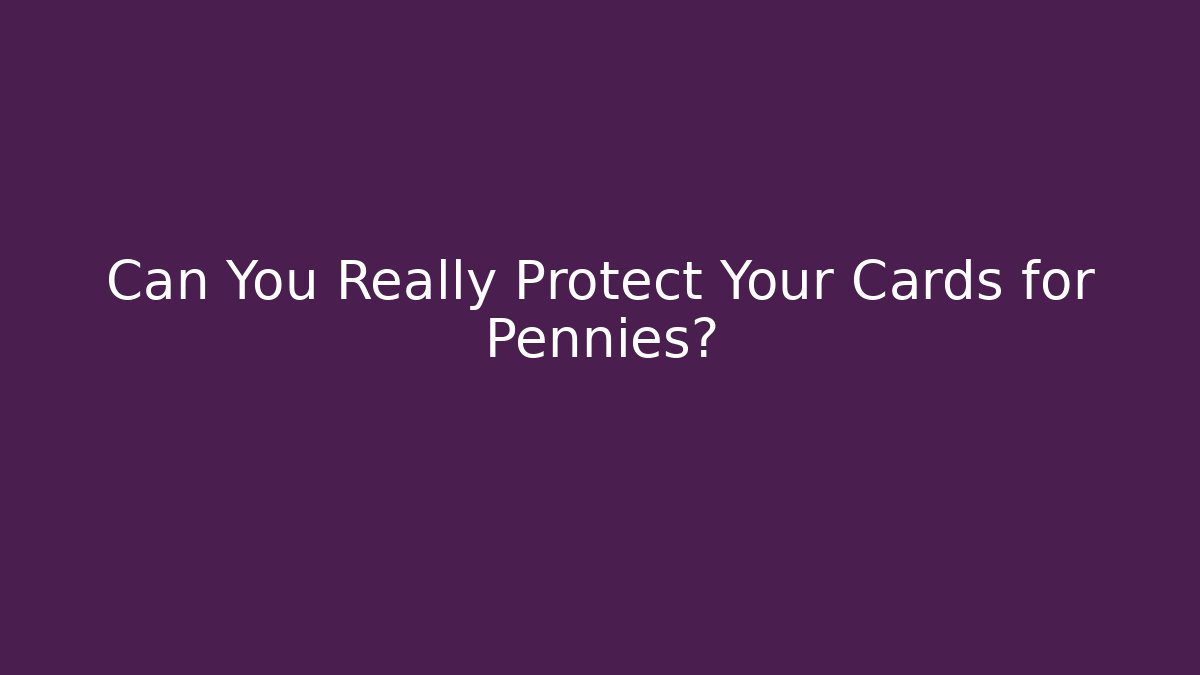 Can You Really Protect Your Cards for Pennies?