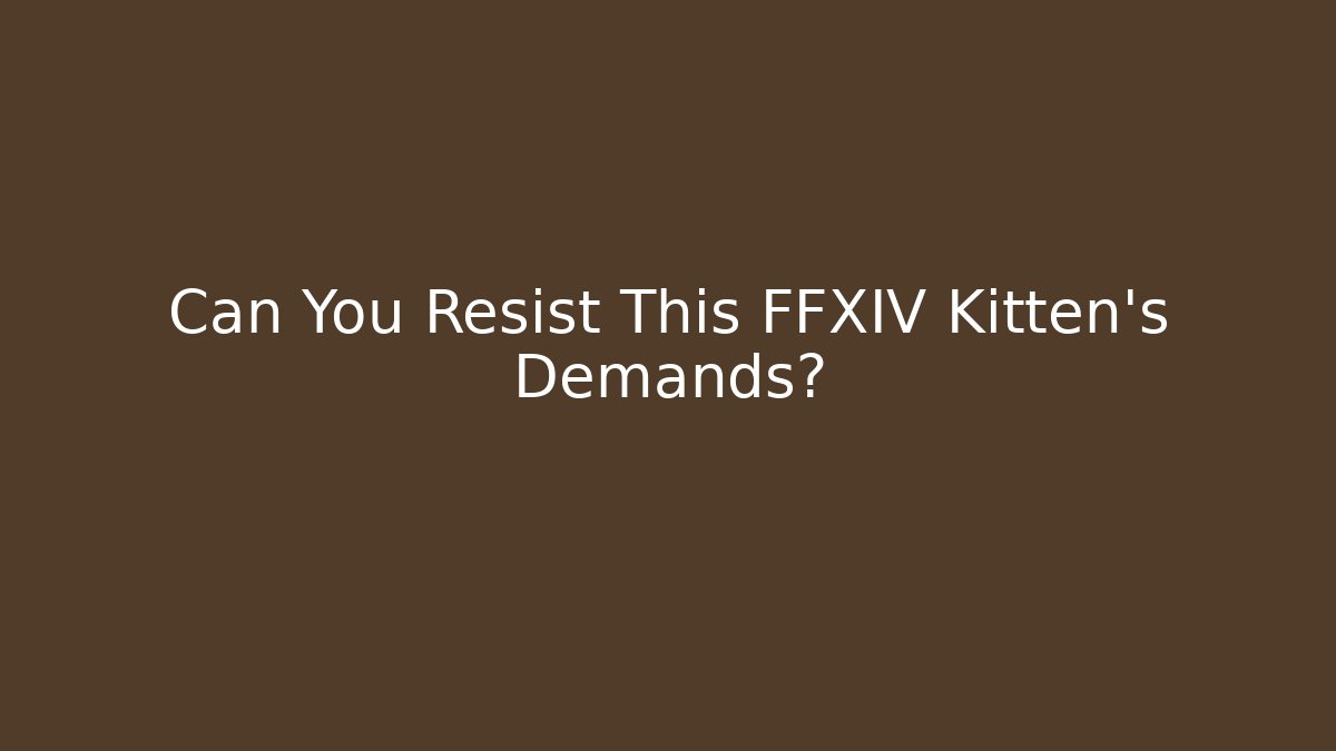 Can You Resist This FFXIV Kitten's Demands?