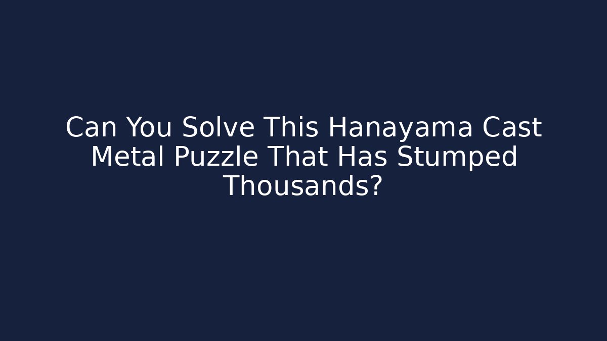 Can You Solve This Hanayama Cast Metal Puzzle That Has Stumped Thousands?