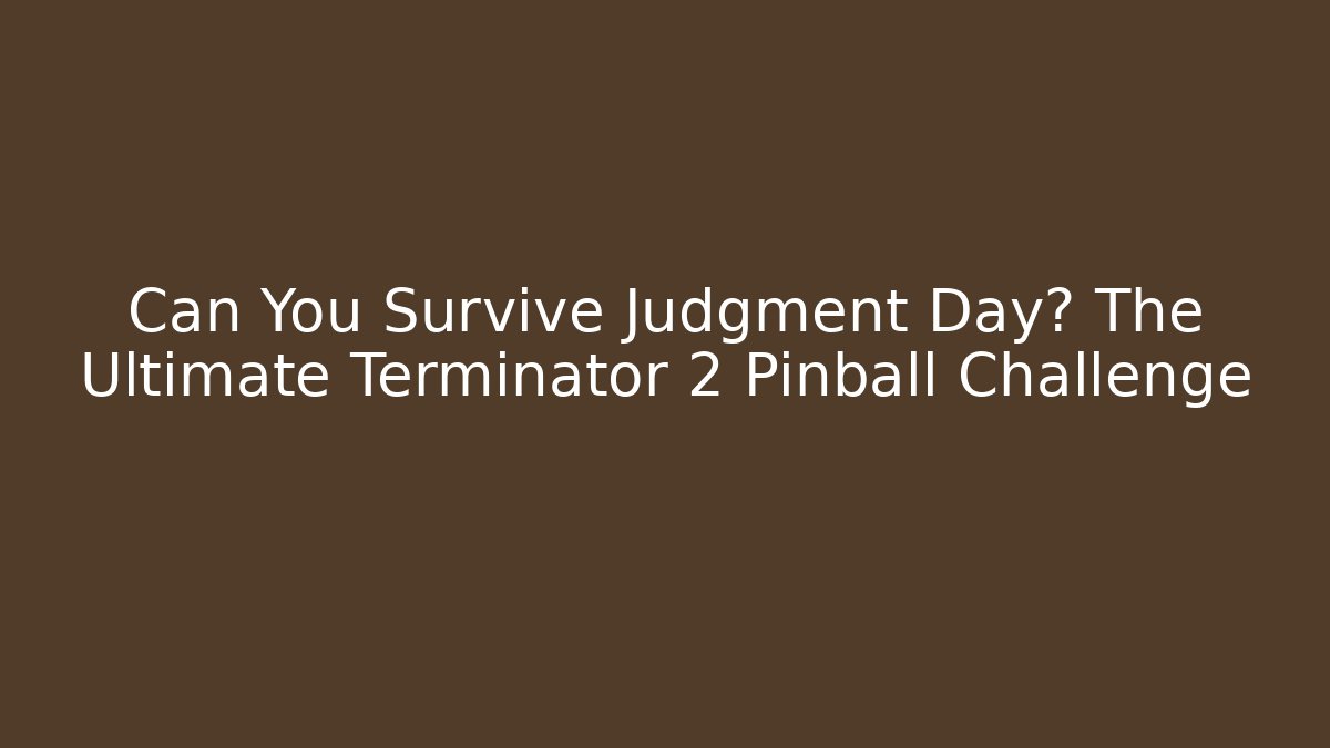 Can You Survive Judgment Day? The Ultimate Terminator 2 Pinball Challenge - The Family Holidays