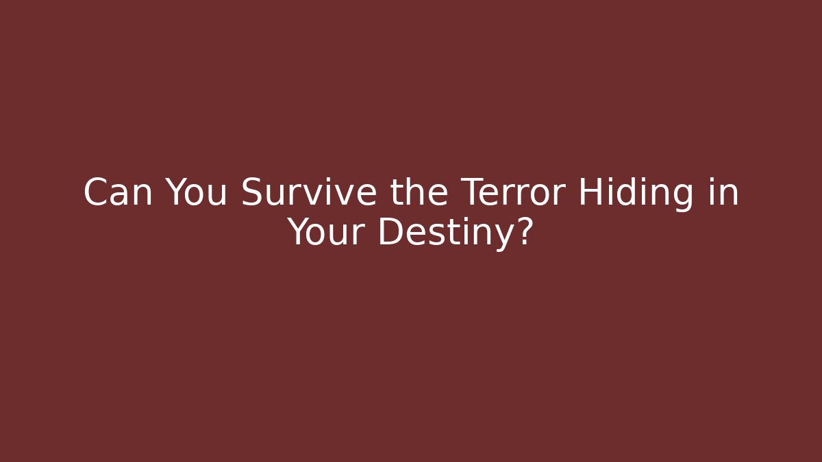Can You Survive the Terror Hiding in Your Destiny?