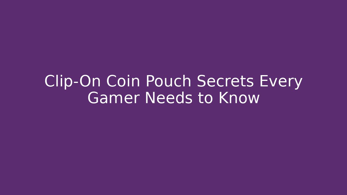 Clip-On Coin Pouch Secrets Every Gamer Needs to Know - The Family Holidays