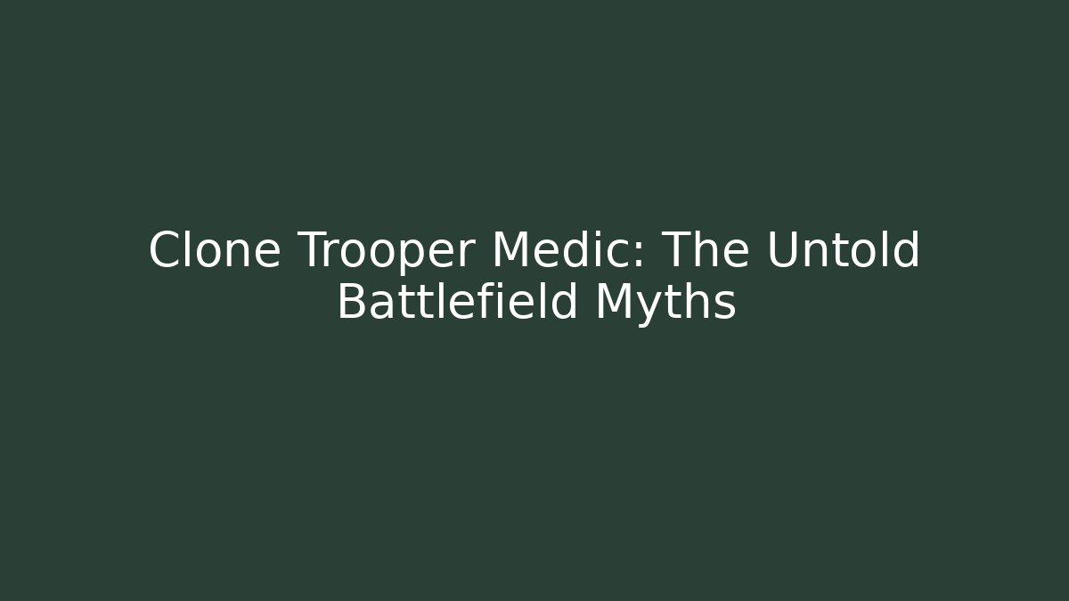 Clone Trooper Medic: The Untold Battlefield Myths