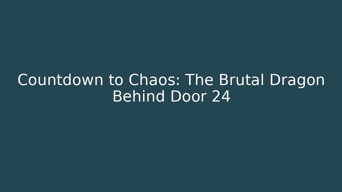 Countdown to Chaos: The Brutal Dragon Behind Door 24