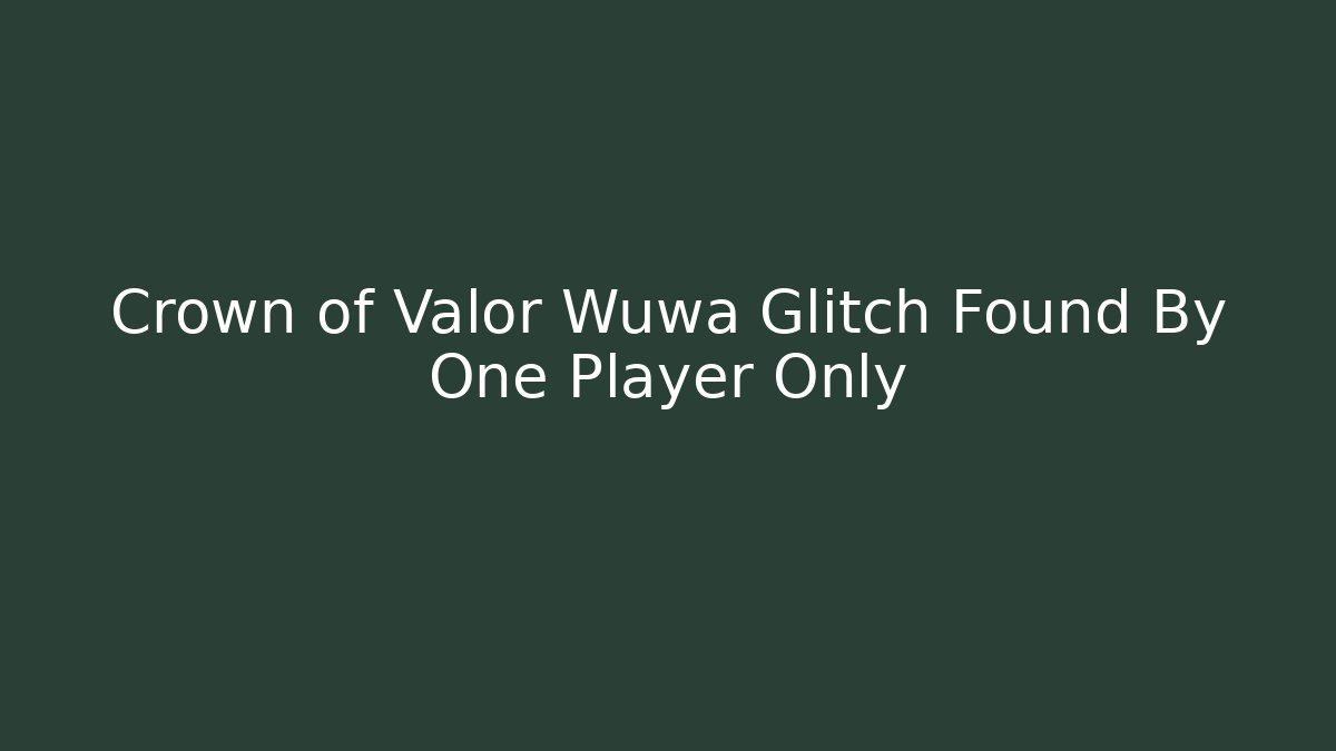 Crown of Valor Wuwa Glitch Found By One Player Only