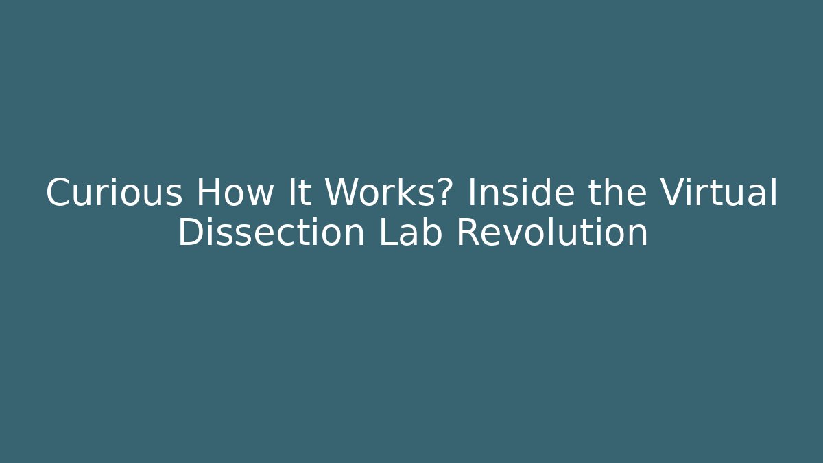 Curious How It Works? Inside the Virtual Dissection Lab Revolution