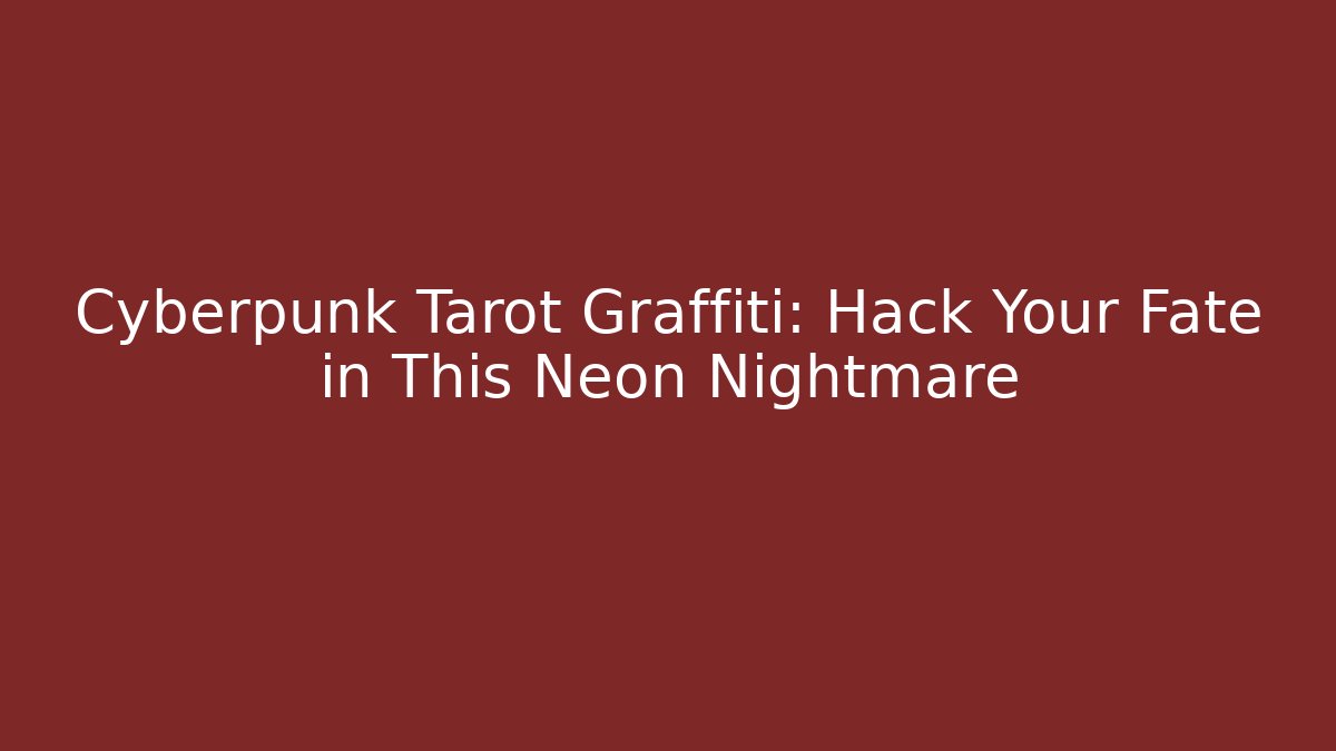 Cyberpunk Tarot Graffiti: Hack Your Fate in This Neon Nightmare - The Family Holidays
