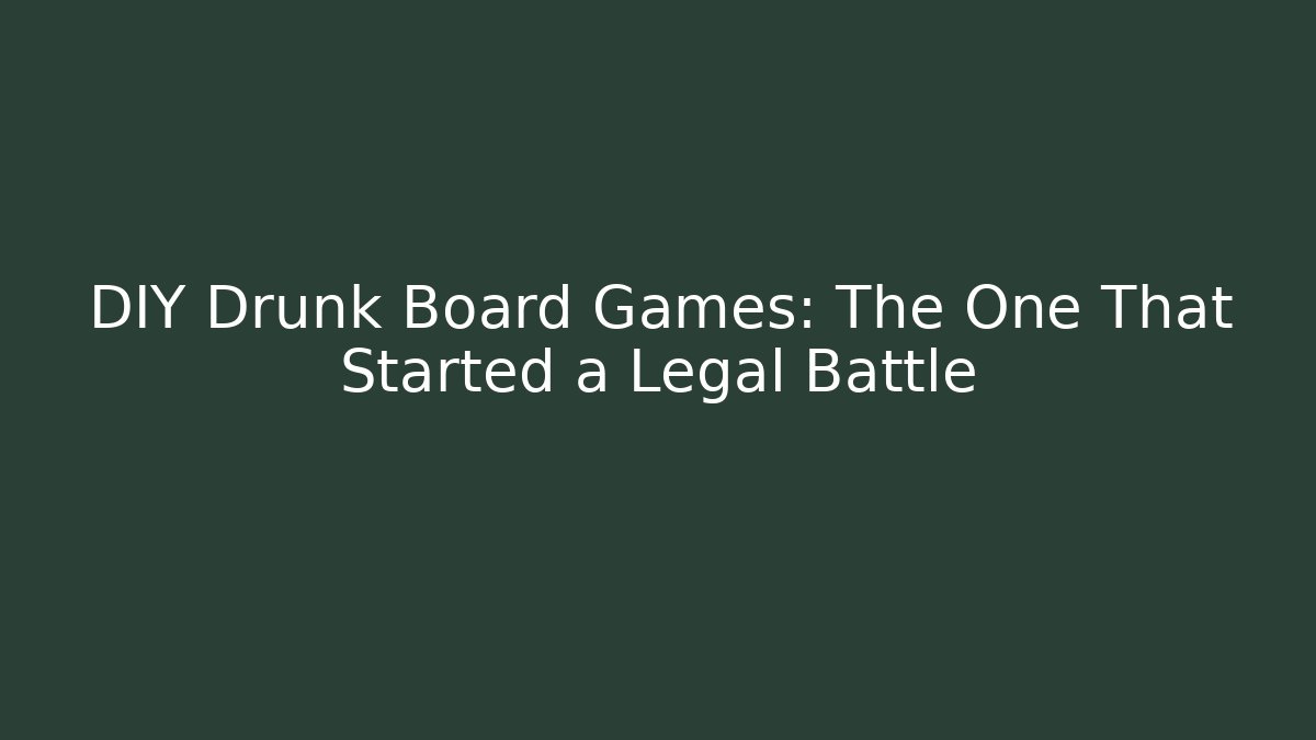 DIY Drunk Board Games: The One That Started a Legal Battle