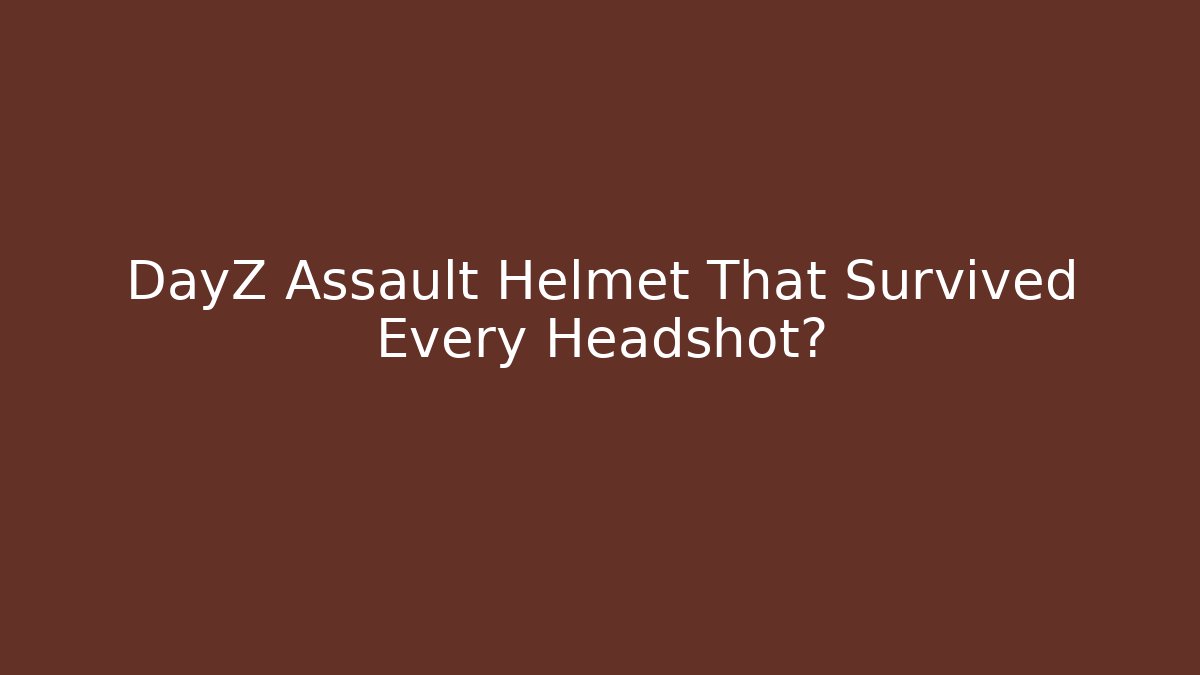 DayZ Assault Helmet That Survived Every Headshot? - The Family Holidays