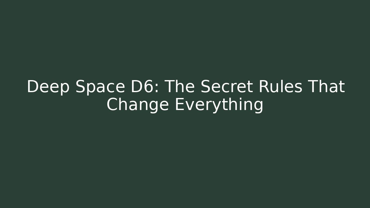 Deep Space D6: The Secret Rules That Change Everything