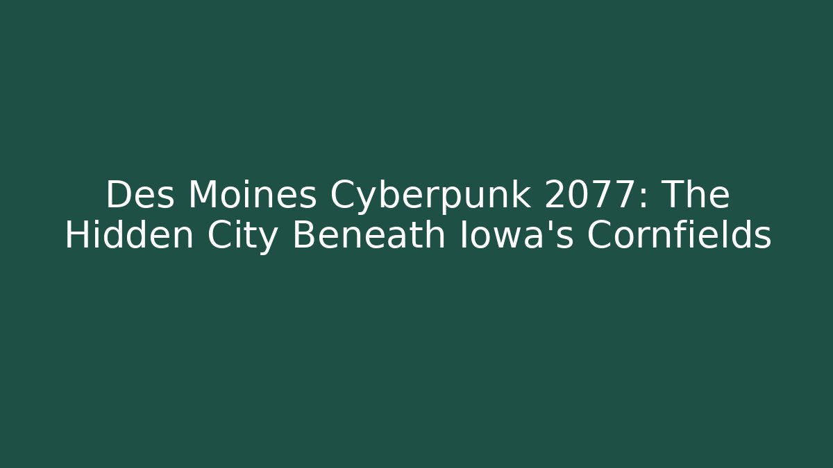 Des Moines Cyberpunk 2077: The Hidden City Beneath Iowa's Cornfields