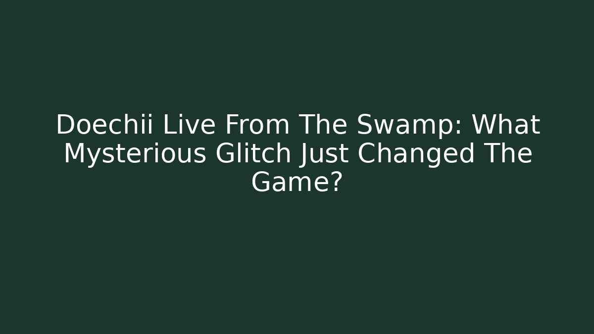 Doechii Live From The Swamp: What Mysterious Glitch Just Changed The Game?