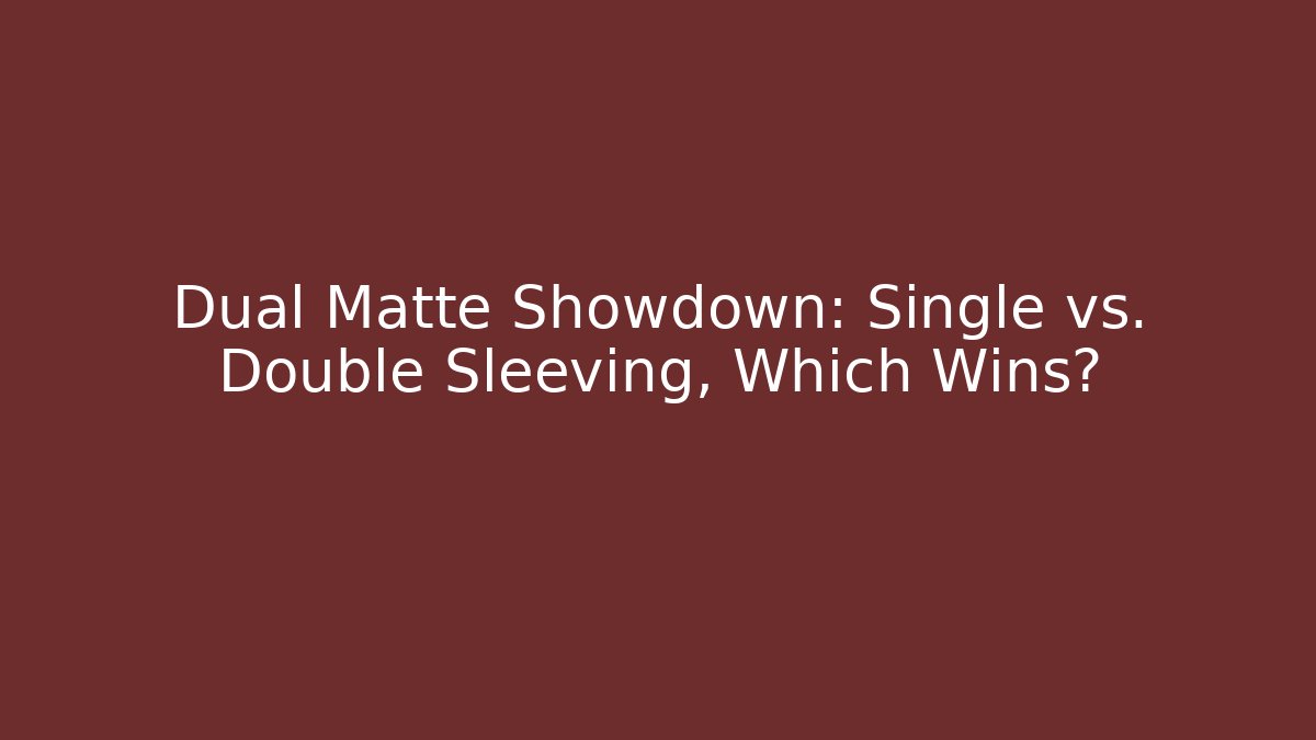 Dual Matte Showdown: Single vs. Double Sleeving, Which Wins?
