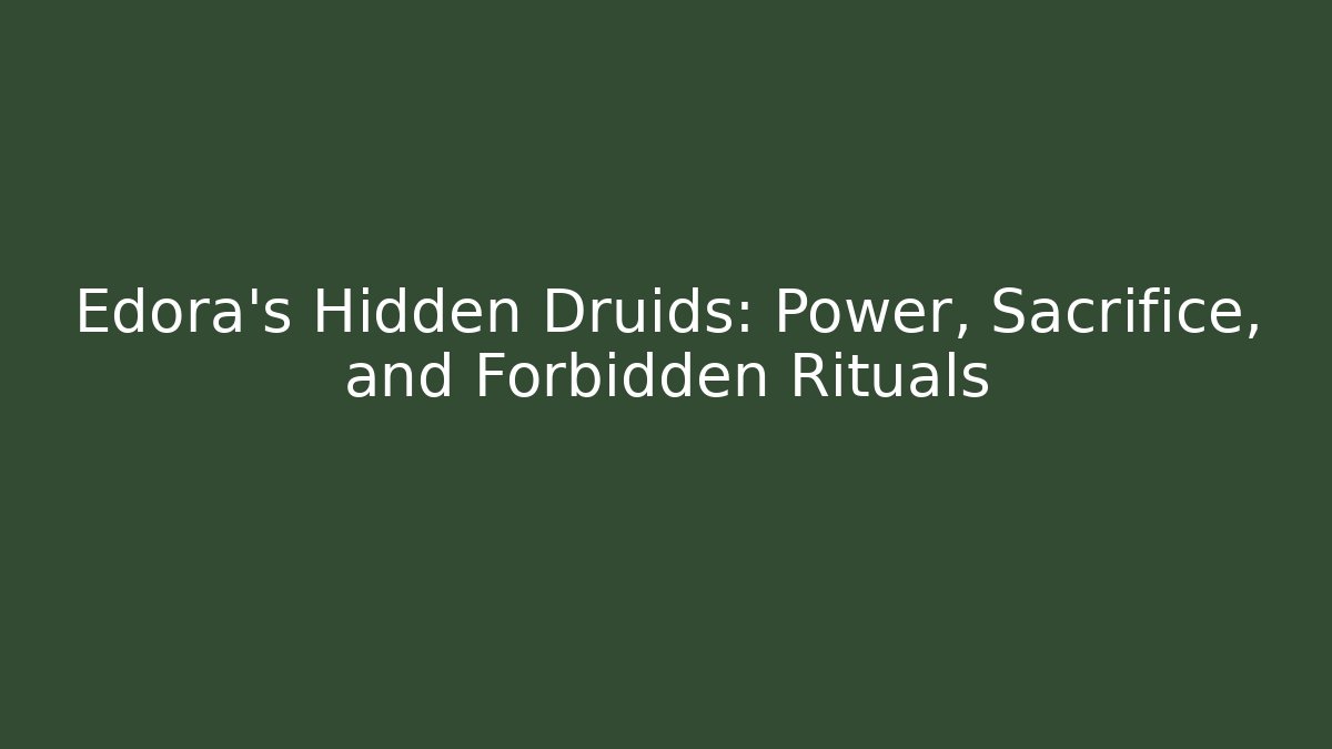 Edora's Hidden Druids: Power, Sacrifice, and Forbidden Rituals