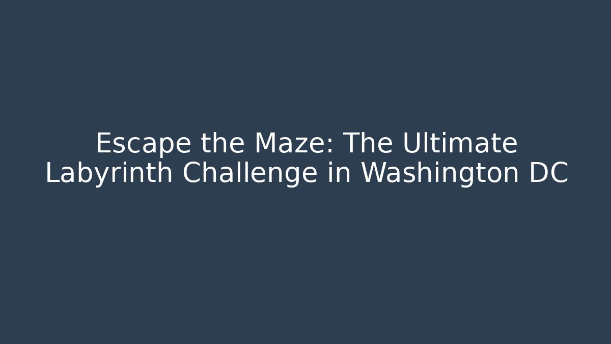 Escape the Maze: The Ultimate Labyrinth Challenge in Washington DC