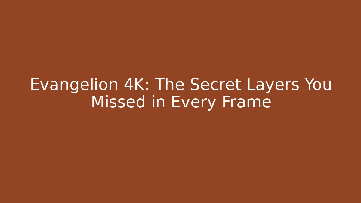 Evangelion 4K: The Secret Layers You Missed in Every Frame