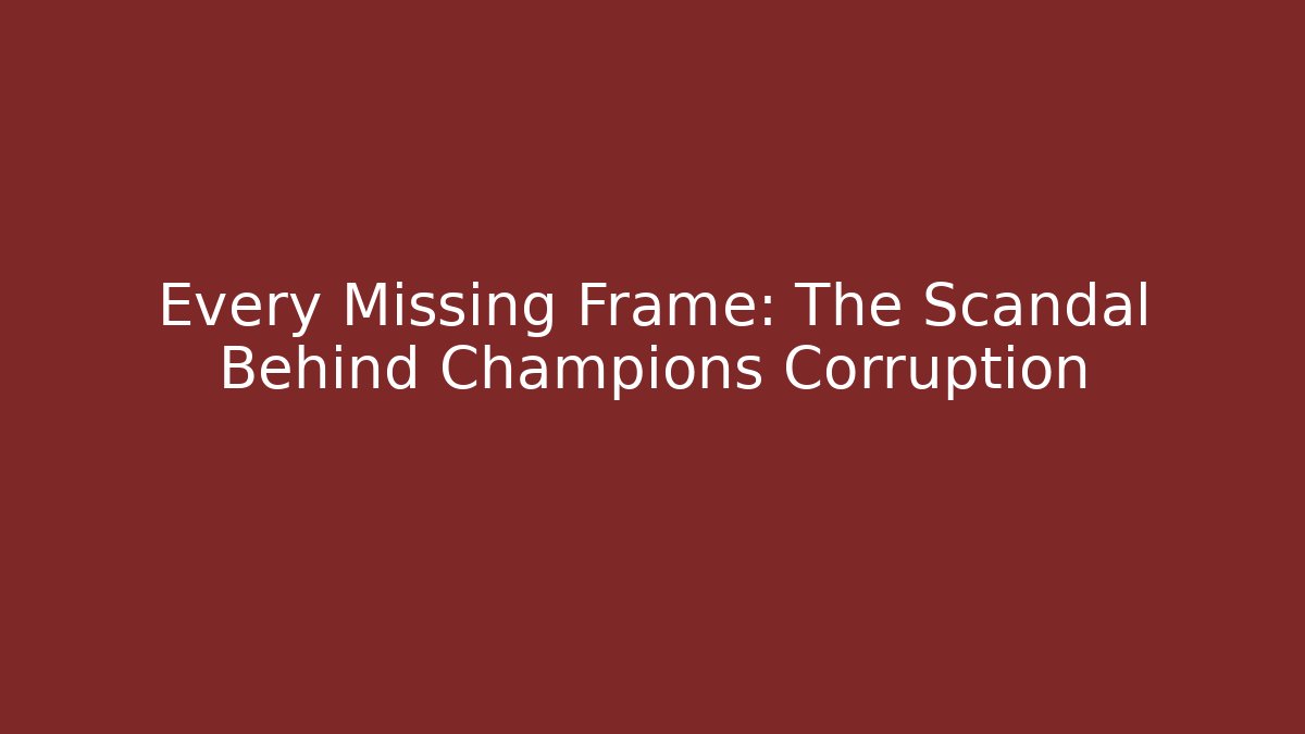 Every Missing Frame: The Scandal Behind Champions Corruption