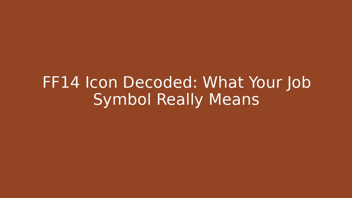 FF14 Icon Decoded: What Your Job Symbol Really Means