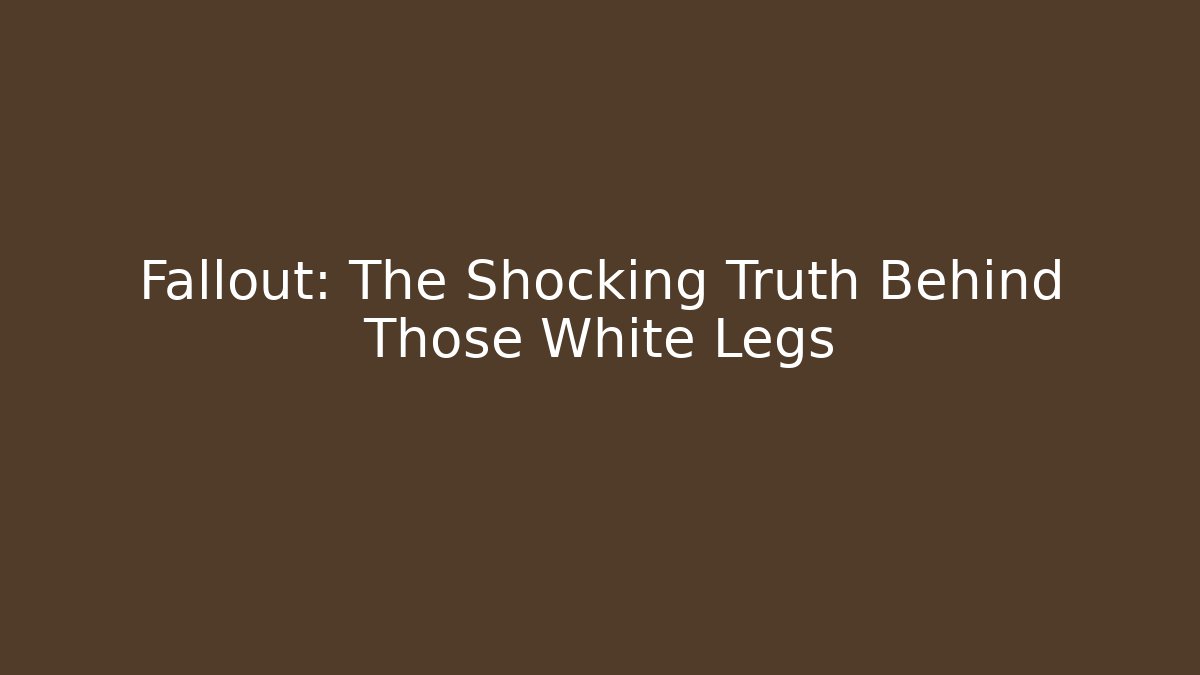Fallout: The Shocking Truth Behind Those White Legs