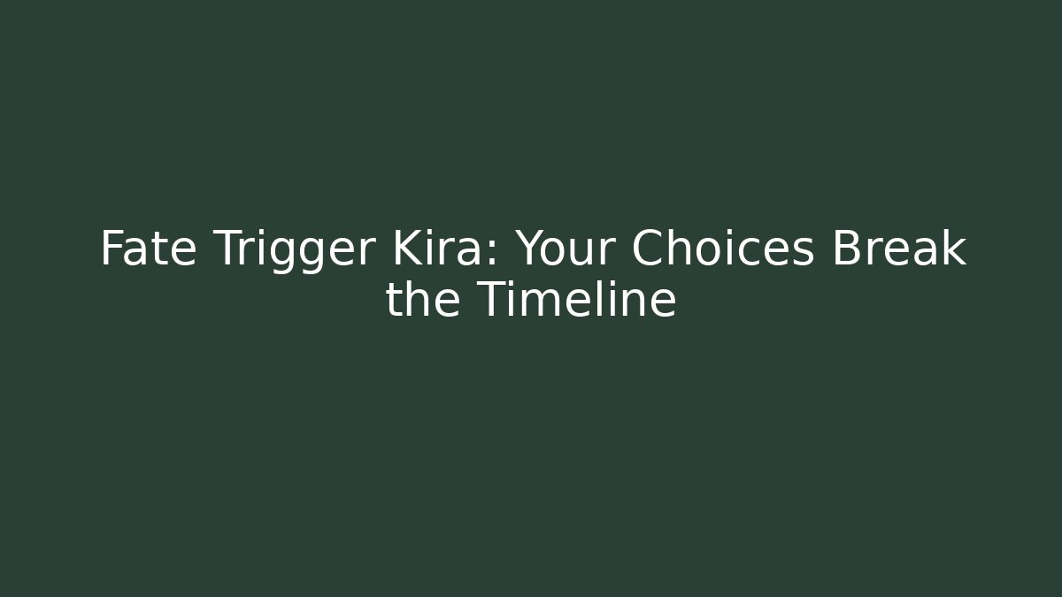 Fate Trigger Kira: Your Choices Break the Timeline