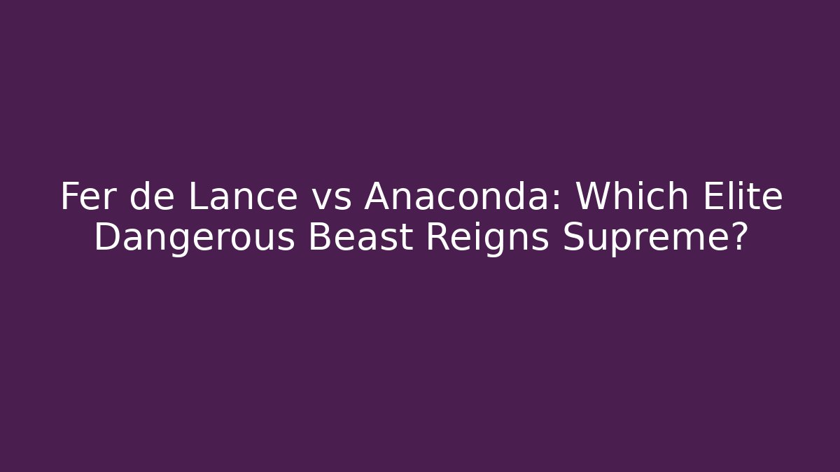 Fer de Lance vs Anaconda: Which Elite Dangerous Beast Reigns Supreme?