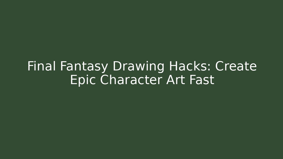 Final Fantasy Drawing Hacks: Create Epic Character Art Fast - The Family Holidays