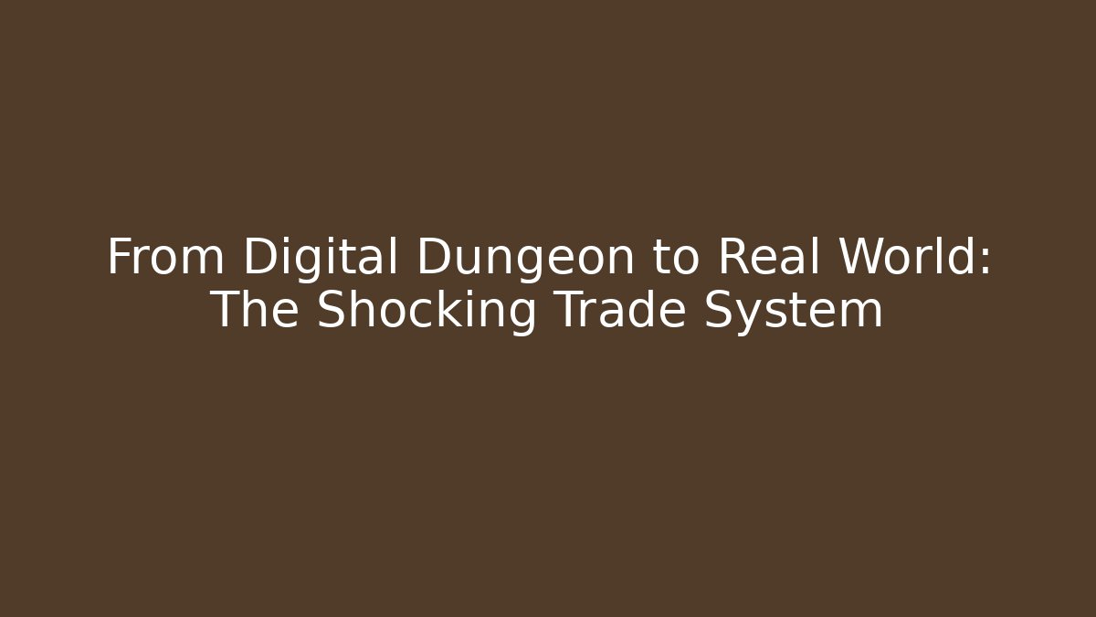 From Digital Dungeon to Real World: The Shocking Trade System