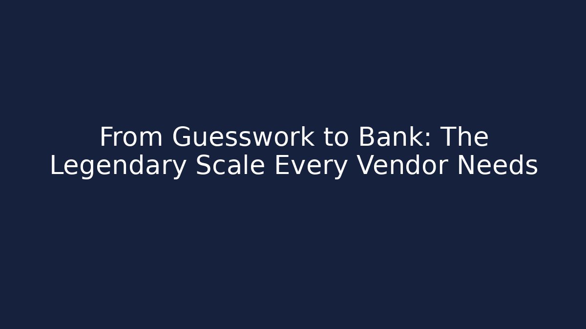 From Guesswork to Bank: The Legendary Scale Every Vendor Needs