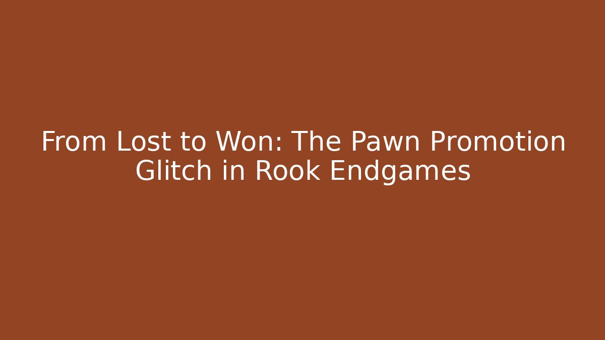 From Lost to Won: The Pawn Promotion Glitch in Rook Endgames