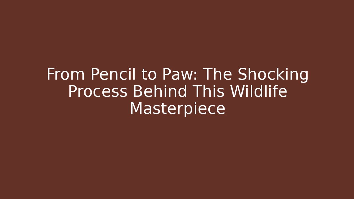 From Pencil to Paw: The Shocking Process Behind This Wildlife Masterpiece